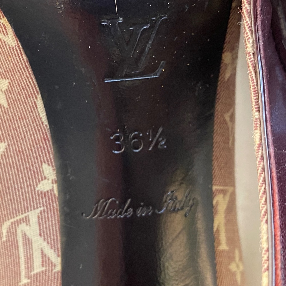 Louis Vuitton open pumps heels burgundy mules leather monogram 36.5 platforms - Picture 9 of 9